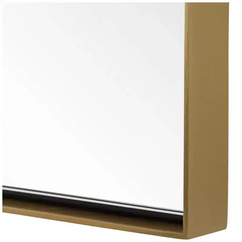 Specchio da trucco placcato in ottone antico 24 x 30,5