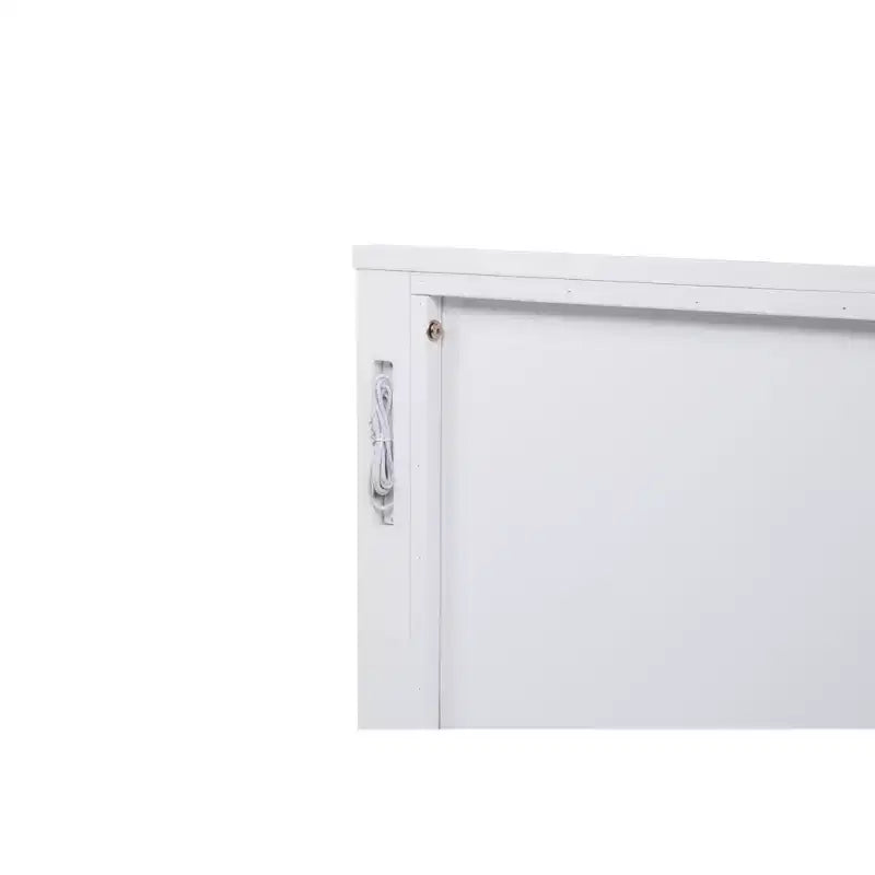 Letto moderno in legno con testiera, pediera e luci a pannello alto