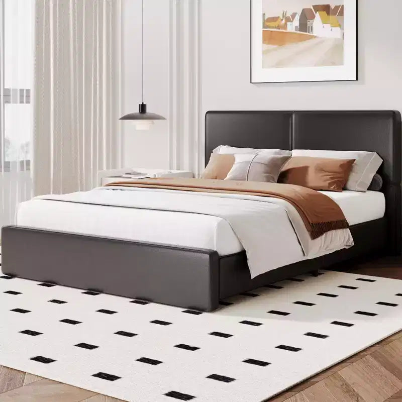Giroletto imbottito con doghe in legno per camera da letto