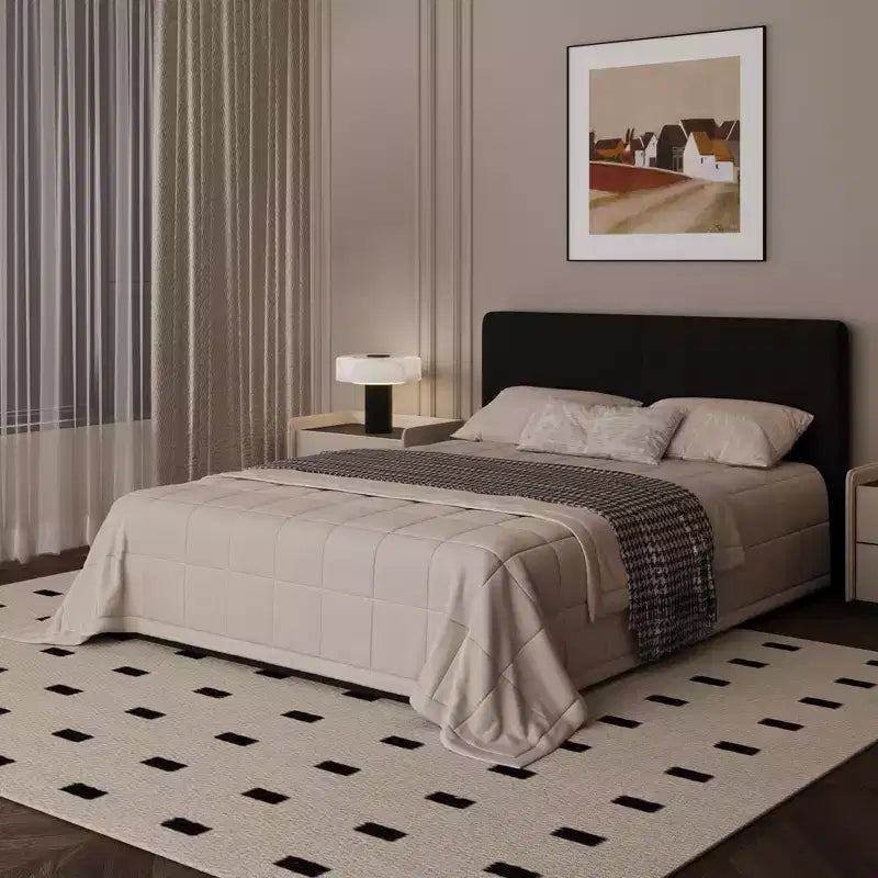 Giroletto imbottito con doghe in legno per camera da letto