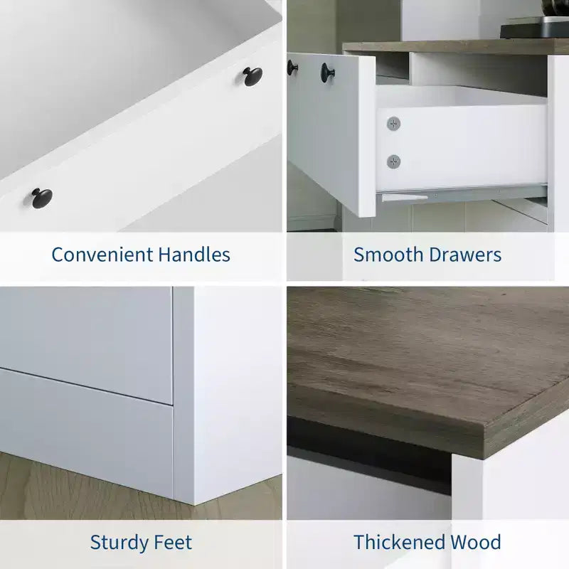 Mobile credenza da cucina alto 71" con stazione di ricarica, dispensa da cucina larga 47" con supporto per microonde, mobile dispensa per sala da pranzo