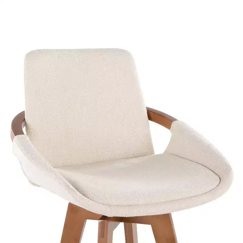 Sgabello da bar altezza bancone noce bambù/tessuto crema Noise