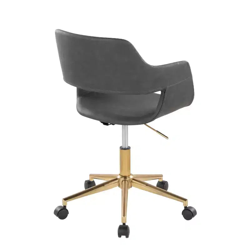 Sedia da ufficio in PU oro/grigio