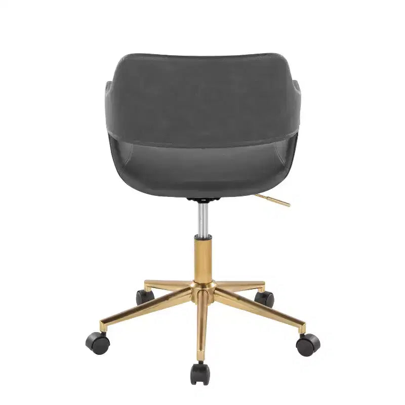 Sedia da ufficio in PU oro/grigio