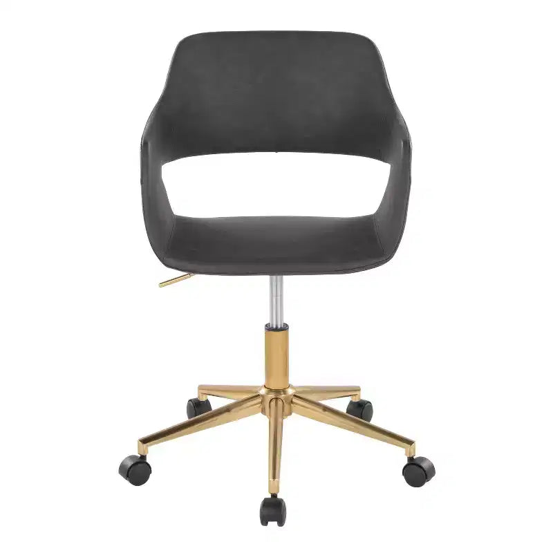 Sedia da ufficio in PU oro/grigio