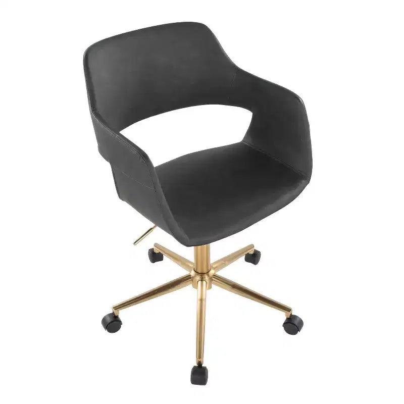 Sedia da ufficio in PU oro/grigio