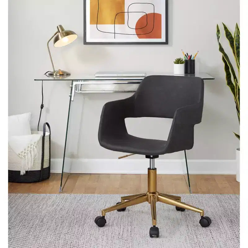 Task Chair Gold/Gray PU