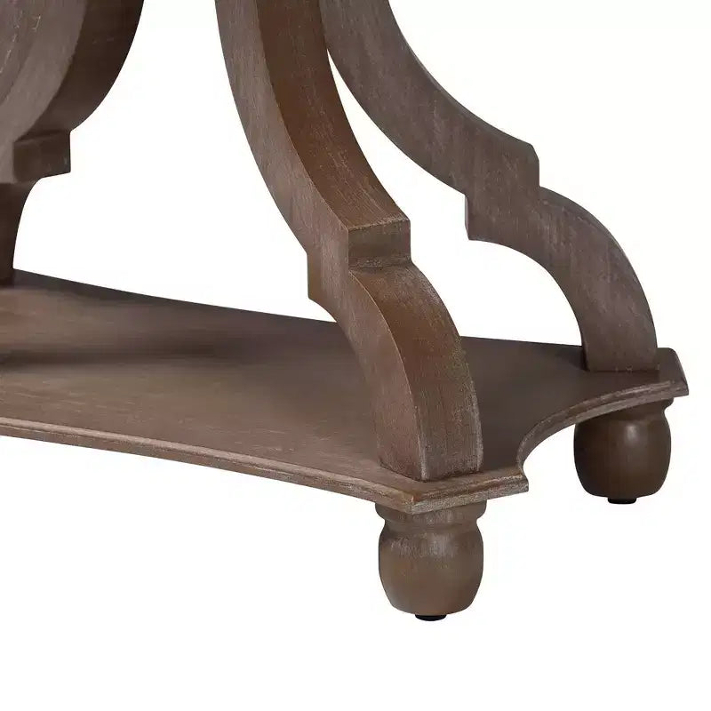 Tavolino in legno marrone anticato